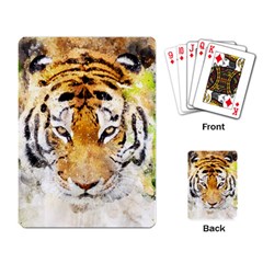 Tiger Watercolor Colorful Animal Playing Card by Simbadda