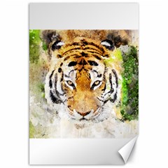 Tiger Watercolor Colorful Animal Canvas 20  X 30   by Simbadda