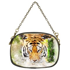 Tiger Watercolor Colorful Animal Chain Purses (two Sides)  by Simbadda