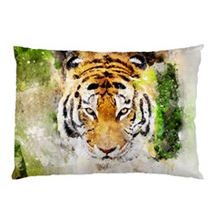 Tiger Watercolor Colorful Animal Pillow Case (two Sides) by Simbadda