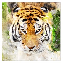 Tiger Watercolor Colorful Animal Large Satin Scarf (square) by Simbadda