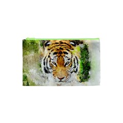 Tiger Watercolor Colorful Animal Cosmetic Bag (xs)