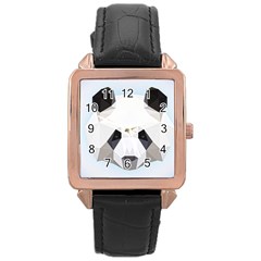 Background Show Graphic Art Panda Rose Gold Leather Watch 