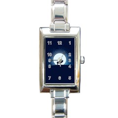 Moon Hirsch Wild Nature Antler Rectangle Italian Charm Watch by Simbadda