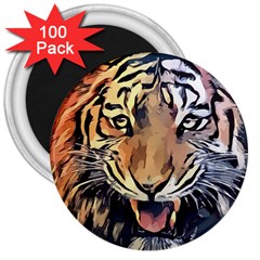 Tiger Animal Teeth Nature Design 3  Magnets (100 Pack) by Simbadda