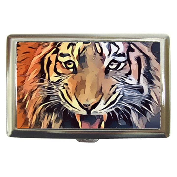 Tiger Animal Teeth Nature Design Cigarette Money Cases