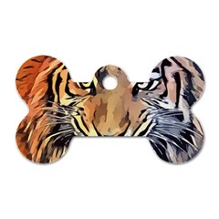 Tiger Animal Teeth Nature Design Dog Tag Bone (two Sides) by Simbadda