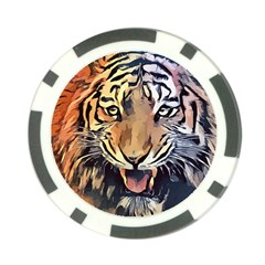 Tiger Animal Teeth Nature Design Poker Chip Card Guard