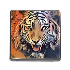 Tiger Animal Teeth Nature Design Memory Card Reader (square)