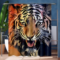 Tiger Animal Teeth Nature Design Shower Curtain 60  X 72  (medium) 