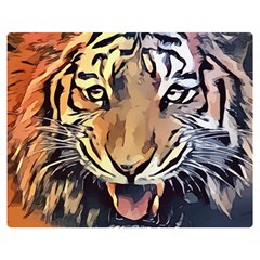 Tiger Animal Teeth Nature Design Double Sided Flano Blanket (medium)  by Simbadda