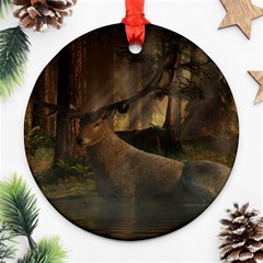 Mammal Nature Wood Tree Waters Ornament (round) by Simbadda