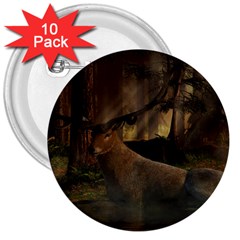 Mammal Nature Wood Tree Waters 3  Buttons (10 Pack) 