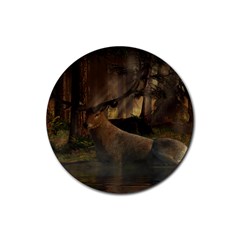 Mammal Nature Wood Tree Waters Rubber Coaster (round)  by Simbadda