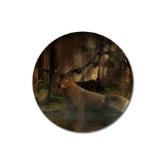 Mammal Nature Wood Tree Waters Magnet 3  (round) by Simbadda