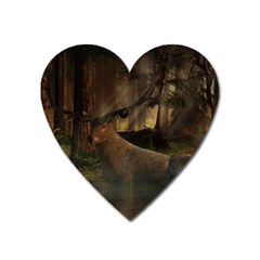 Mammal Nature Wood Tree Waters Heart Magnet by Simbadda