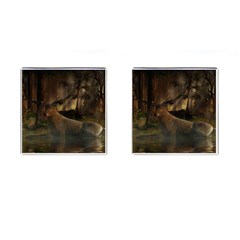 Mammal Nature Wood Tree Waters Cufflinks (square) by Simbadda