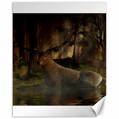 Mammal Nature Wood Tree Waters Canvas 16  X 20   by Simbadda