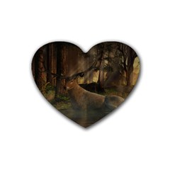 Mammal Nature Wood Tree Waters Rubber Coaster (heart) 