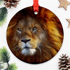 Fractalius Big Cat Animal Ornament (round) by Simbadda