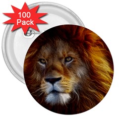 Fractalius Big Cat Animal 3  Buttons (100 Pack)  by Simbadda