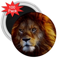 Fractalius Big Cat Animal 3  Magnets (100 Pack) by Simbadda