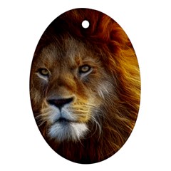 Fractalius Big Cat Animal Oval Ornament (two Sides) by Simbadda