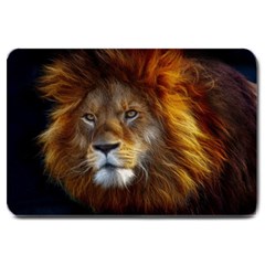 Fractalius Big Cat Animal Large Doormat  by Simbadda