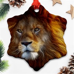 Fractalius Big Cat Animal Snowflake Ornament (two Sides)