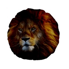 Fractalius Big Cat Animal Standard 15  Premium Flano Round Cushions by Simbadda