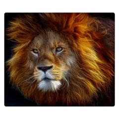 Fractalius Big Cat Animal Double Sided Flano Blanket (small)  by Simbadda