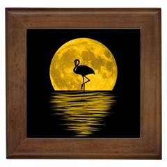 Moon Reflection Flamenco Animal Framed Tiles by Simbadda