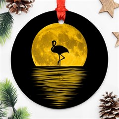 Moon Reflection Flamenco Animal Ornament (round) by Simbadda