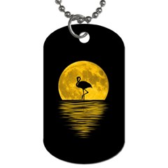 Moon Reflection Flamenco Animal Dog Tag (one Side) by Simbadda