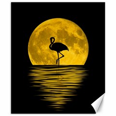 Moon Reflection Flamenco Animal Canvas 8  X 10  by Simbadda