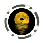 Moon Reflection Flamenco Animal Poker Chip Card Guard Front