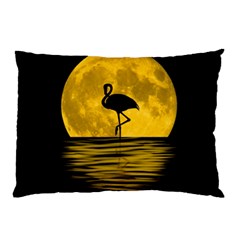 Moon Reflection Flamenco Animal Pillow Case (two Sides) by Simbadda