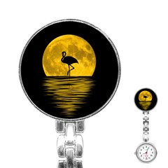 Moon Reflection Flamenco Animal Stainless Steel Nurses Watch by Simbadda