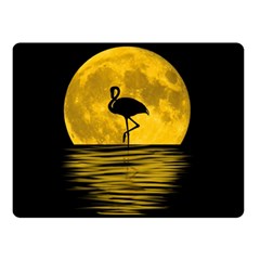 Moon Reflection Flamenco Animal Double Sided Fleece Blanket (small)  by Simbadda