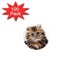 Kitten Mammal Animal Young Cat 1  Mini Magnets (100 Pack)  by Simbadda