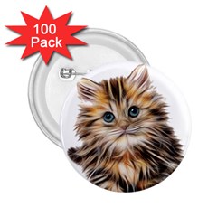 Kitten Mammal Animal Young Cat 2 25  Buttons (100 Pack)  by Simbadda