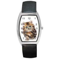 Kitten Mammal Animal Young Cat Barrel Style Metal Watch by Simbadda