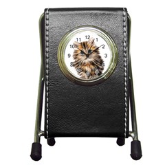 Kitten Mammal Animal Young Cat Pen Holder Desk Clocks