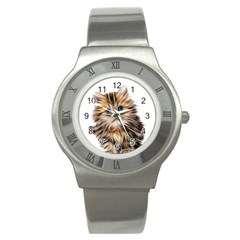 Kitten Mammal Animal Young Cat Stainless Steel Watch by Simbadda