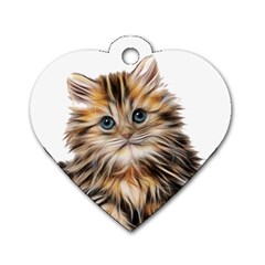 Kitten Mammal Animal Young Cat Dog Tag Heart (one Side) by Simbadda