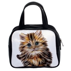 Kitten Mammal Animal Young Cat Classic Handbags (2 Sides) by Simbadda