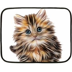 Kitten Mammal Animal Young Cat Double Sided Fleece Blanket (mini)  by Simbadda