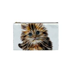 Kitten Mammal Animal Young Cat Cosmetic Bag (small)  by Simbadda