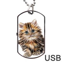 Kitten Mammal Animal Young Cat Dog Tag Usb Flash (one Side) by Simbadda