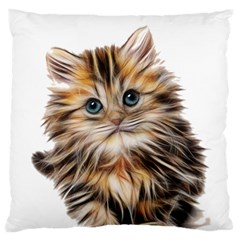 Kitten Mammal Animal Young Cat Large Cushion Case (one Side) by Simbadda